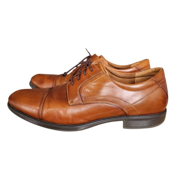 Florsheim Comfortech Men 13 D Cognac Brown Leather Cap Toe Derby Ortholite Shoes main image 7